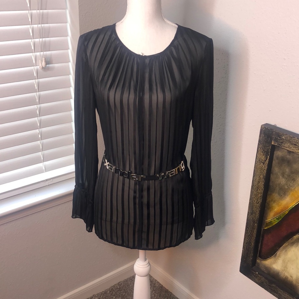 Satin and sheer top